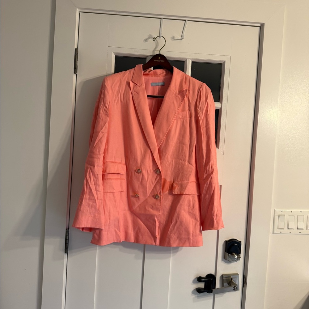Coral Double-Breasted Women's Blazer